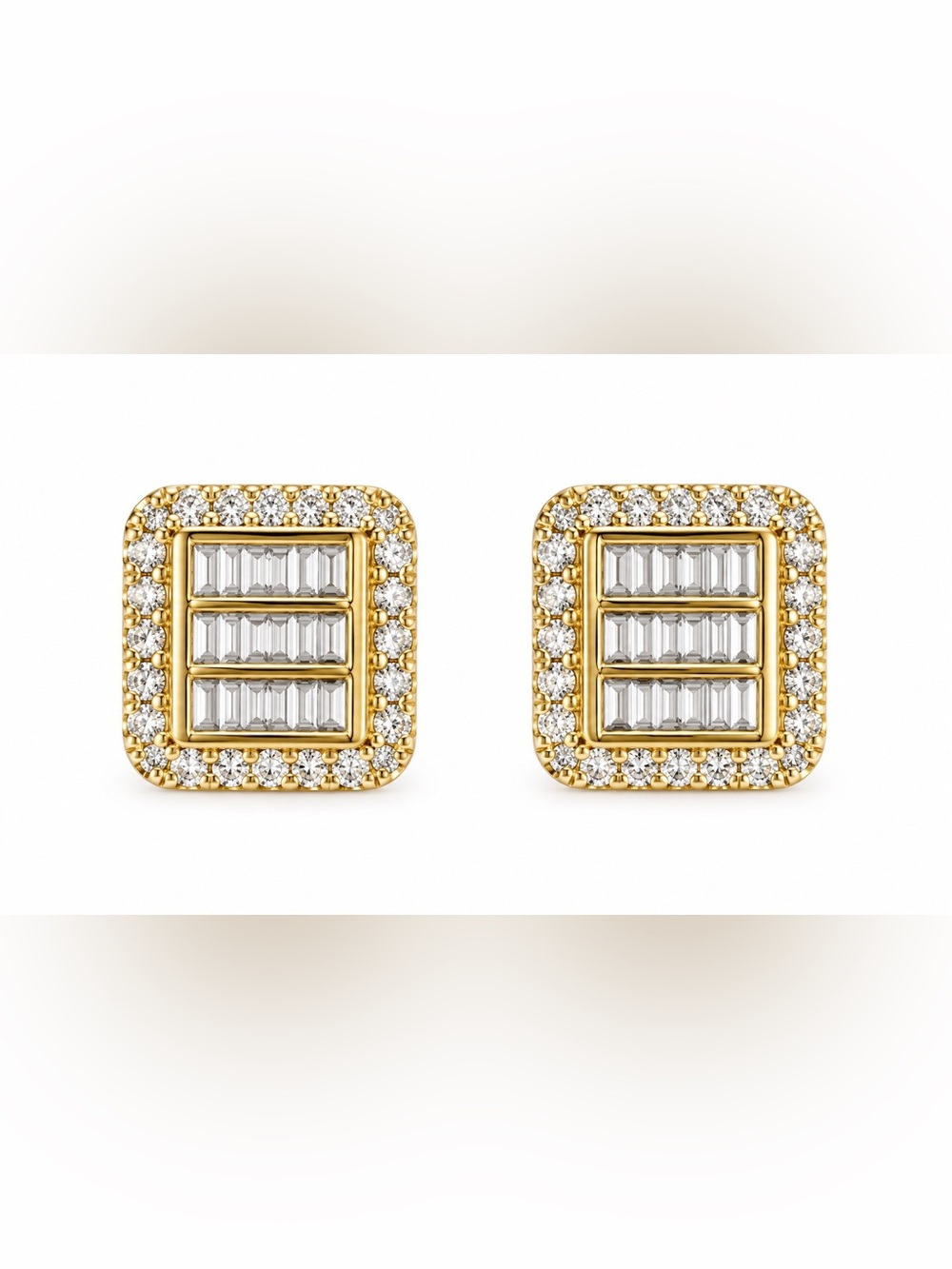 Luxury Moissanite Diamond Gold screwback Stud Earrings